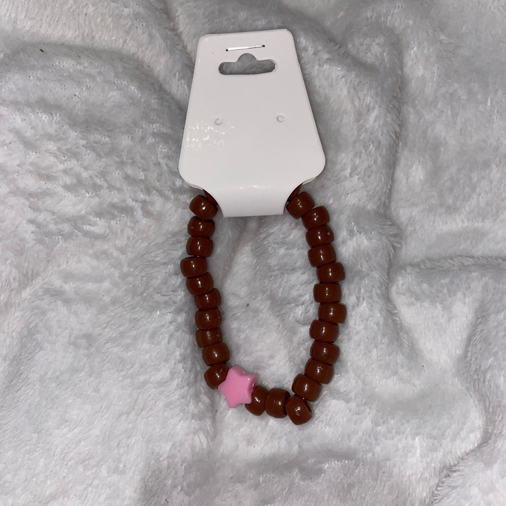 SOLD ‼️ 3 for 8$ 🪷 Brown and Pink Handmade Star Kandi Bracelet - Picture 2 of 2